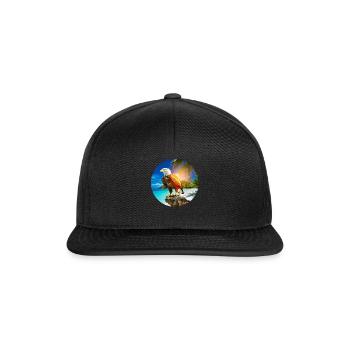 Adler am Eagle Beach Aruba Sommerurlaub - Snapback Cap - Schwarz/Schwarz - Vorne