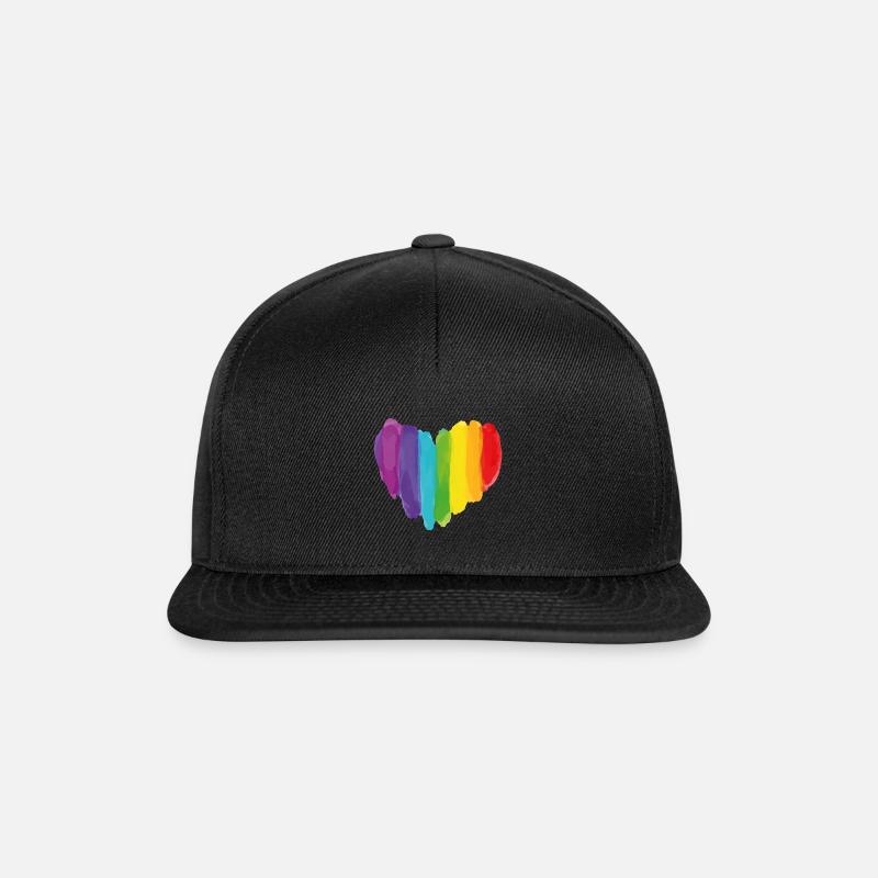 Rainbow Heart - Snapback Cap - black/black