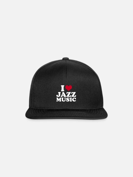 I Love Jazz Music - Snapback Cap - Schwarz/Schwarz