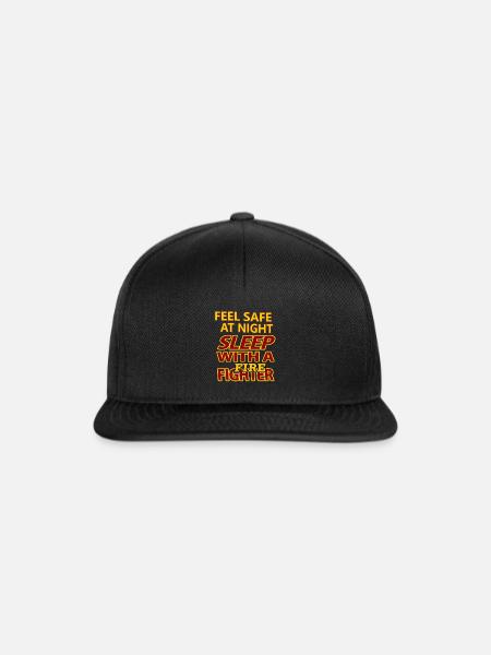 firefighter - Feuerwehrmann - Schlafe mit einem FF - Snapback Cap - Schwarz/Schwarz