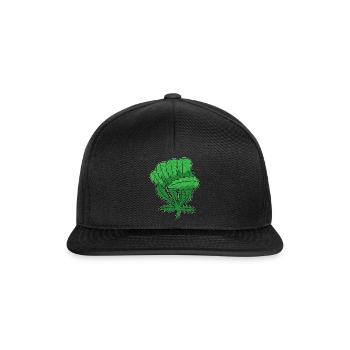 Poing de mauvaises herbes | Cannabis marijuana THC CBD - Casquette snapback - noir/noir - Devant