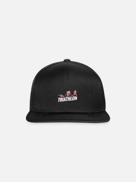 Triathlon Schwimmen Radfahren Laufen Geschenk - Snapback Cap - Schwarz/Schwarz