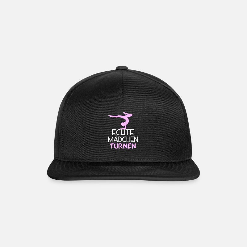 Echte Maedchen Turnen Geschenk - Snapback Cap - Schwarz/Schwarz