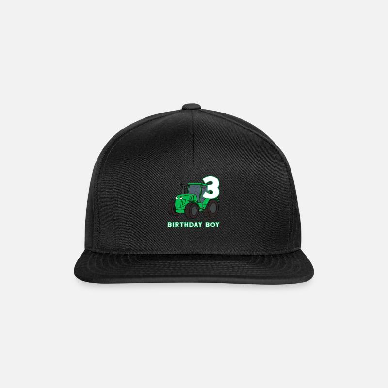 3. Geburtstag Traktor Bauernhof Bauer Kinder Party - Snapback Cap - Schwarz/Schwarz