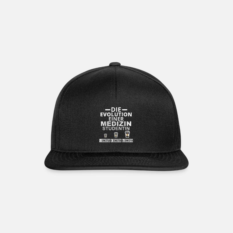 Medizin Studentin Kaffee Evolution Geschenk - Snapback Cap - Schwarz/Schwarz