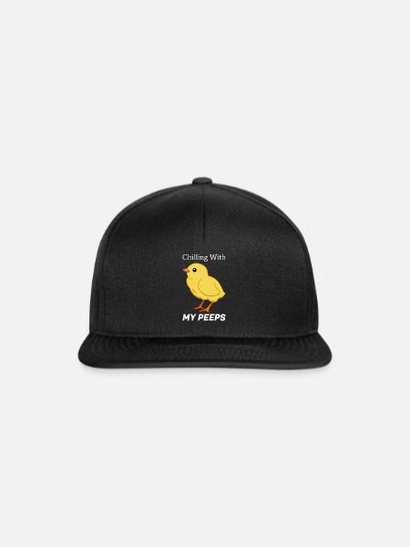 Küken Hühnchen Hühner Piepen Bauernhof Landwirt - Snapback Cap - Schwarz/Schwarz