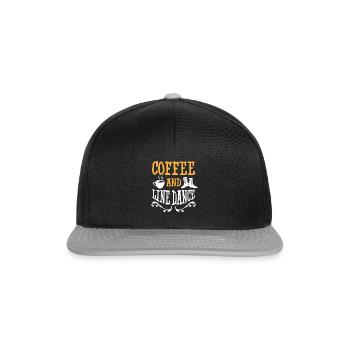 Line Dancing Geschenk I Country Line Dance - Snapback Cap - Schwarz/Grau - Vorne