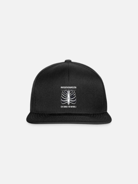 Physiotherapeutin Wirbel Lustiges Geschenk - Snapback Cap - Schwarz/Schwarz