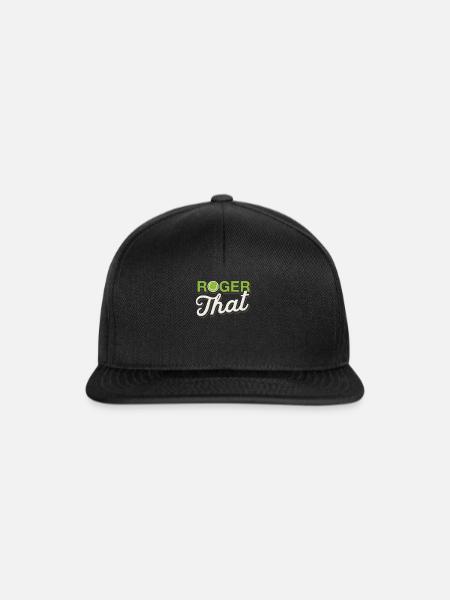Roger that tennis - Snapback Cap - Schwarz/Schwarz