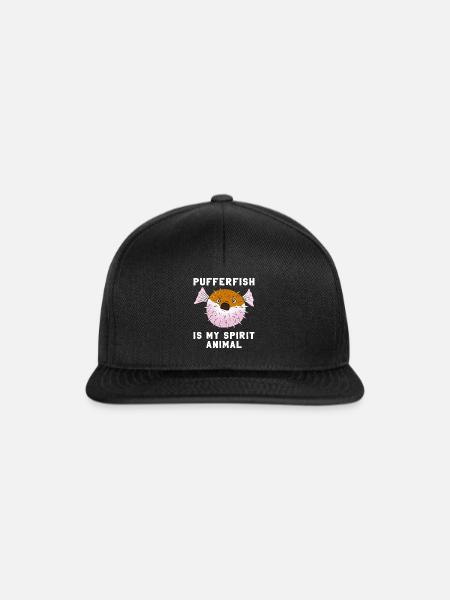 Kugelfisch Fisch Meer Ozean Korallenriff Geschenk - Snapback Cap - Schwarz/Schwarz
