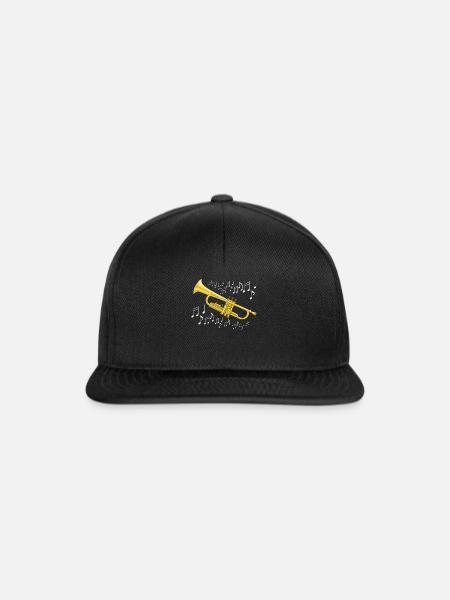 Trompete Musik Jazz Band Blechbläser Geschenk - Snapback Cap - Schwarz/Schwarz