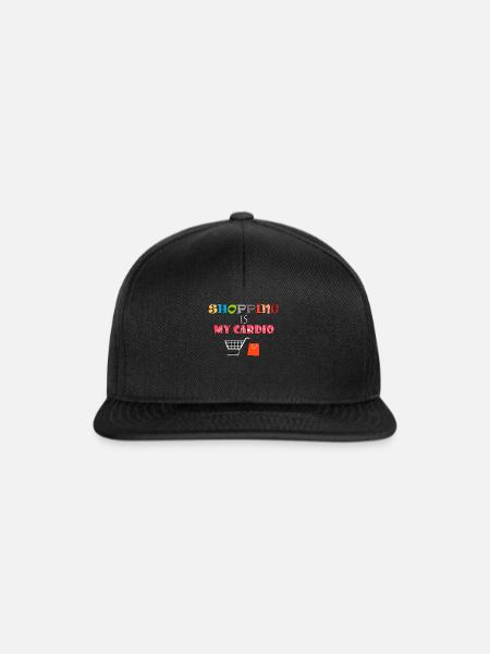 Einkaufen Shopping Einkaufswagen Cardio Geschenk - Snapback Cap - Schwarz/Schwarz