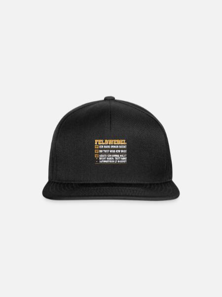 Feldwebel Gesetz - Snapback Cap - Schwarz/Schwarz