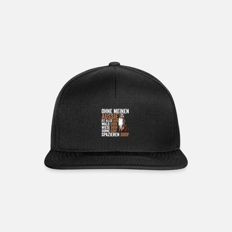 Australian Shepherd Aussie Besitzer - Snapback Cap - Schwarz/Schwarz