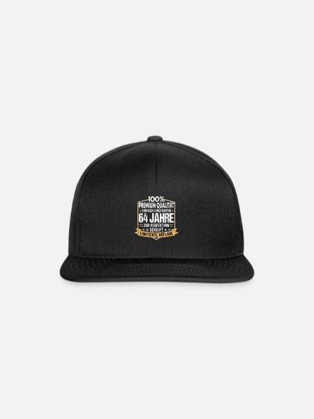 64. Geburtstag 1956 64 Jahre Geschenk Geschenkidee - Snapback Cap - Schwarz/Schwarz