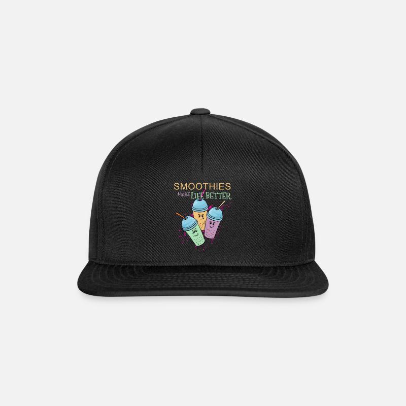 Smoothies Make Life Better Healty Früchte Geschenk - Snapback Cap - Schwarz/Schwarz