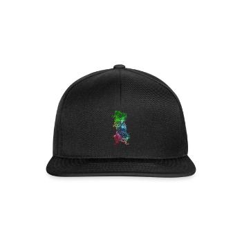 Farbenfroher Degu - Snapback Cap - Schwarz/Schwarz - Vorne