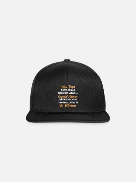 Annonce grossesse Cadeau Futur Papa Future Maman - Casquette snapback - noir/noir