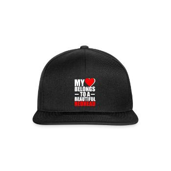Heart Belongs To Redhead Girlfriend Boyfriend - Snapback Cap - black/black - Front