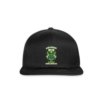 Une journée sans herbe, c’est comme fumer de l’herbe au cannabis - Casquette snapback - noir/noir - Devant