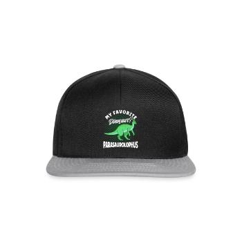 Parasaurolophus Dinosaur Lover Gift - Snapback Cap - black/grey - Front
