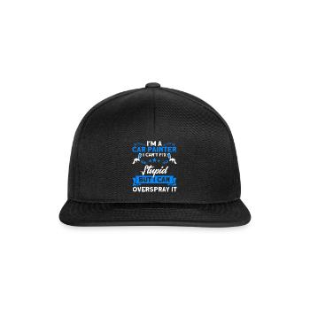 Fahrzeuglackierer Dummheit Übersprühen Geschenk - Snapback Cap - Schwarz/Schwarz - Vorne