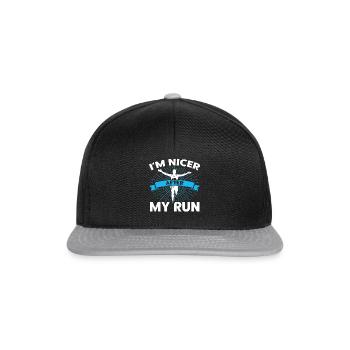 Running Runner Jogger Cadeau - Casquette snapback - noir/gris - Devant