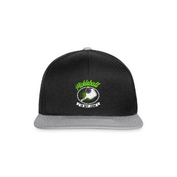 Pickleball spielen Pickleball Paddleball Geschenk - Snapback Cap - Schwarz/Grau - Vorne