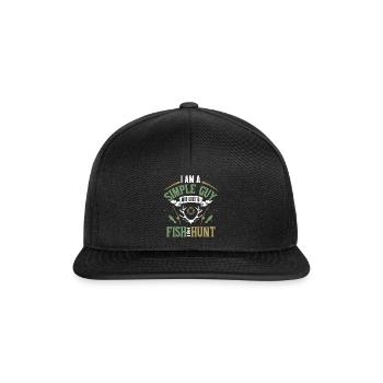 Lustiges Fischer und Jäger Spruch Design - Snapback Cap - Schwarz/Schwarz - Vorne