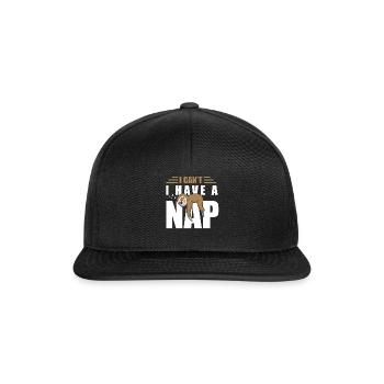 I can't I sleep right now - Snapback Cap - black/black - Front