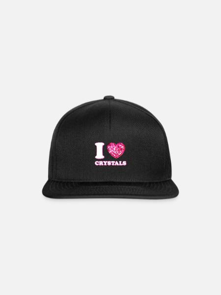 Ich liebe Kristalle - Snapback Cap - Schwarz/Schwarz