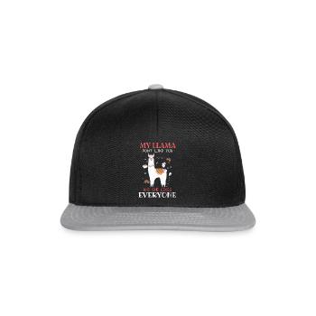 Lustiges Llama Alpaka Spruch Design - Snapback Cap - Schwarz/Grau - Vorne