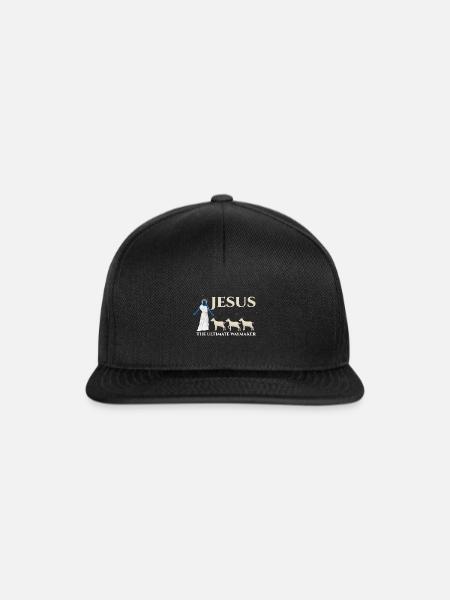 Cooles Jesus Christus Religions Design - Snapback Cap - Schwarz/Schwarz