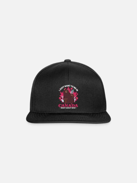 I just want to be in canada right now - Snapback Cap - Schwarz/Schwarz
