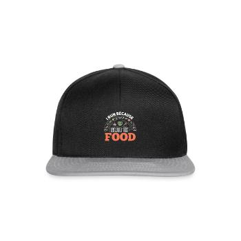 Lustiger Jogger Läufer Sport Spruch - Snapback Cap - Schwarz/Grau - Vorne