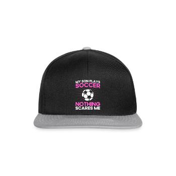 Mutter Sportfan Fußball Geschenk - Snapback Cap - Schwarz/Grau - Vorne