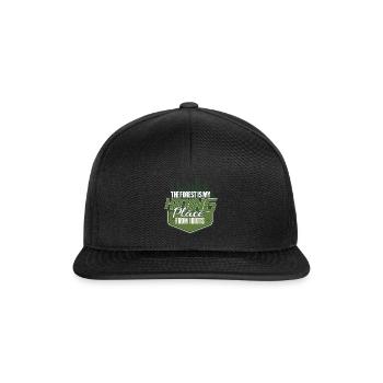 Lustiger Wanderer Förster Spruch - Snapback Cap - Schwarz/Schwarz - Vorne