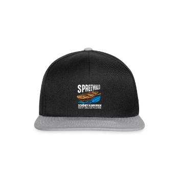 Cooles Spreewald Ostdeutschland Design - Snapback Cap - Schwarz/Grau - Vorne