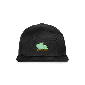 Funny Sleppysaurus Dinosaur Motif - Snapback Cap - black/black - Front