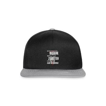 Lustiges Zigaretten Raucher Spruch Motiv - Snapback Cap - Schwarz/Grau - Vorne