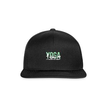 Cooles Yoga Gymnastik Spruch Motiv - Snapback Cap - Schwarz/Schwarz - Vorne