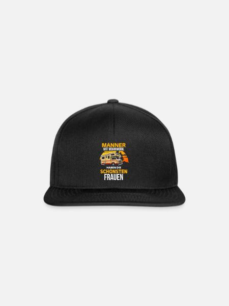 Lustiges Männer mit Wohnmobil Motiv - Snapback Cap - Schwarz/Schwarz