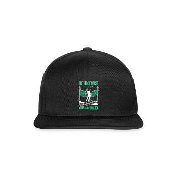 Cooles Tennis Tennisspieler Spruch Motiv - Snapback Cap - Schwarz/Schwarz - Vorne