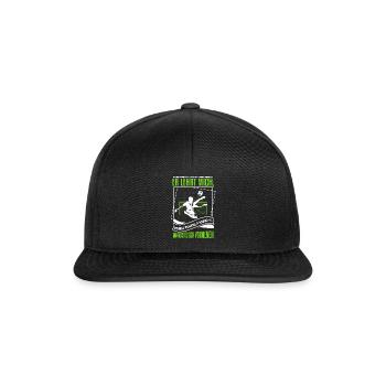 Cooles Fußballer Fußball Spruch Motiv - Snapback Cap - Schwarz/Schwarz - Vorne
