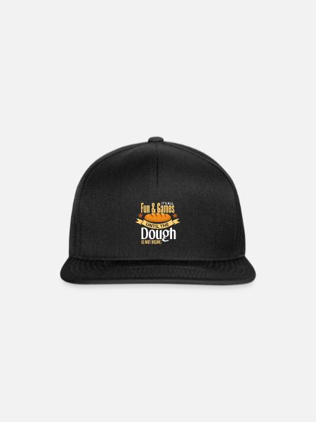 Cooles Brot backen Bäcker Spruch Motiv - Snapback Cap - Schwarz/Schwarz