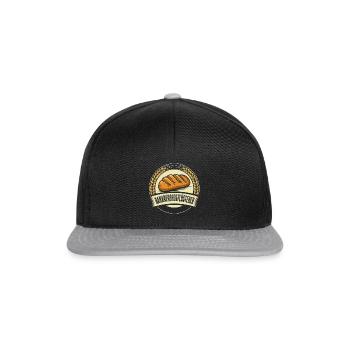 Cooles Brot backen Bäcker Spruch Motiv - Snapback Cap - Schwarz/Grau - Vorne