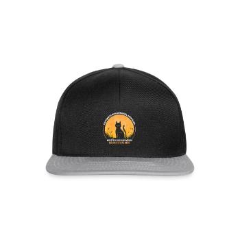 Funny Cat Pet Saying Design - Snapback Cap - black/grey - Front