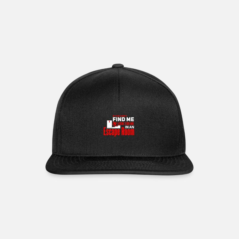 Cooles Escape Room Spruch Design - Snapback Cap - Schwarz/Schwarz