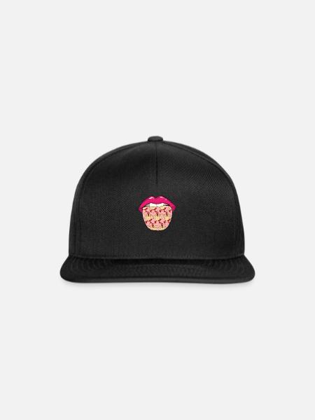 Hahn Gockel Zunge - Snapback Cap - Schwarz/Schwarz