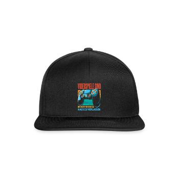 Cooles Gamer Zocker Spruch Design - Snapback Cap - Schwarz/Schwarz - Vorne